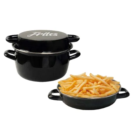 Friteuse émaillée avec couvercle et panier Ø26cm