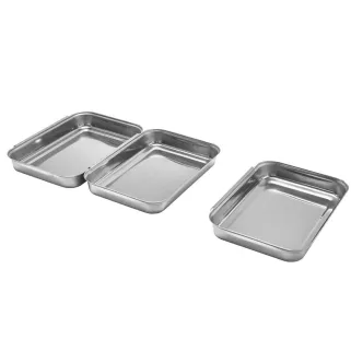 Bacs à paner empilables inox 430 - 20,5x15,5x3 cm