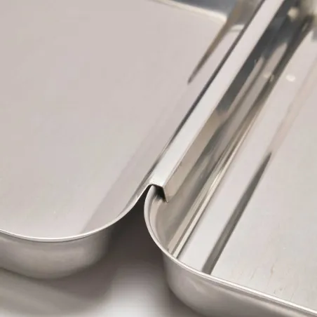 Bacs à paner empilables inox 430 - 20,5x15,5x3 cm