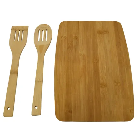 Planche bambou 33x23 cm + 2 spatules - cuisine