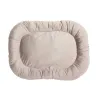 Coussin velvet taupe 90x65 cm antidérapant pour chien