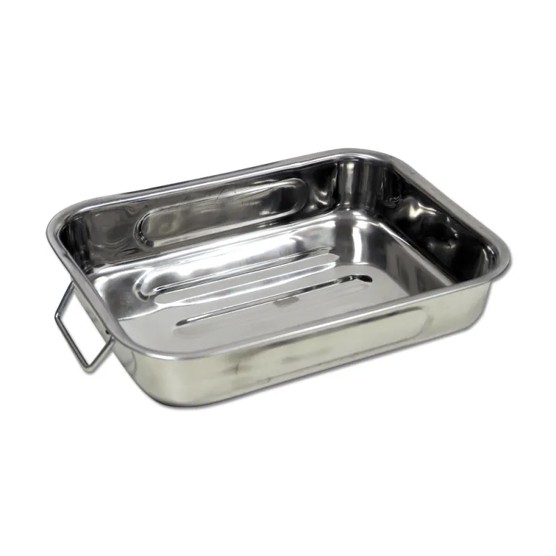 Plat inox multi-usage pour four et préparation carnée