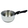 Lot 4 casseroles inox à manche détachable 14-20 cm