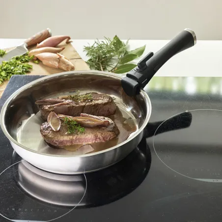 Lot 3 poêles inox 20/24/26 cm pour élevage & jardin