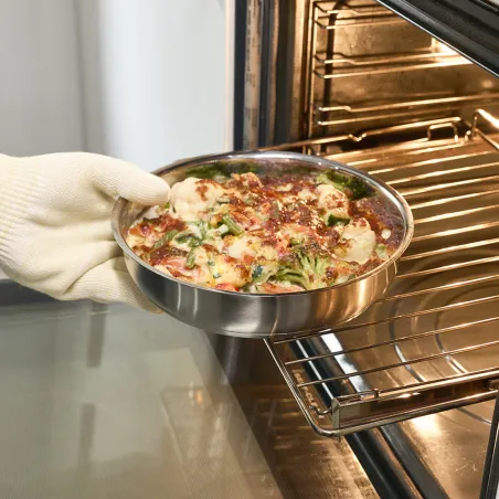 Lot 3 poêles inox 20/24/26 cm pour élevage & jardin