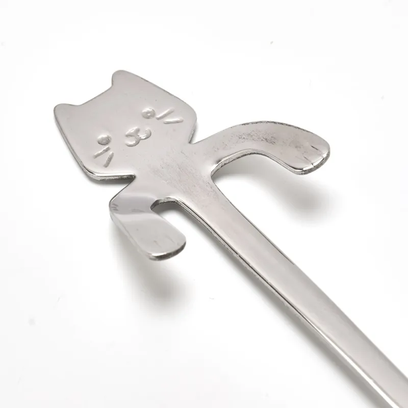 Lot de 2 cuillères chat en inox Pradel - Design ludique