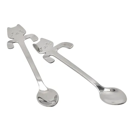 Lot de 2 cuillères chat en inox Pradel - Design ludique