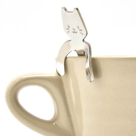 Lot de 2 cuillères chat en inox Pradel - Design ludique