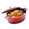 Cocotte ovale rouge en fonte aluminium - Tous feux