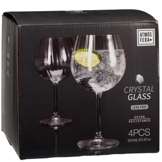 Set 4 verres gin tonic cristal 620ml - Élégance outdoor
