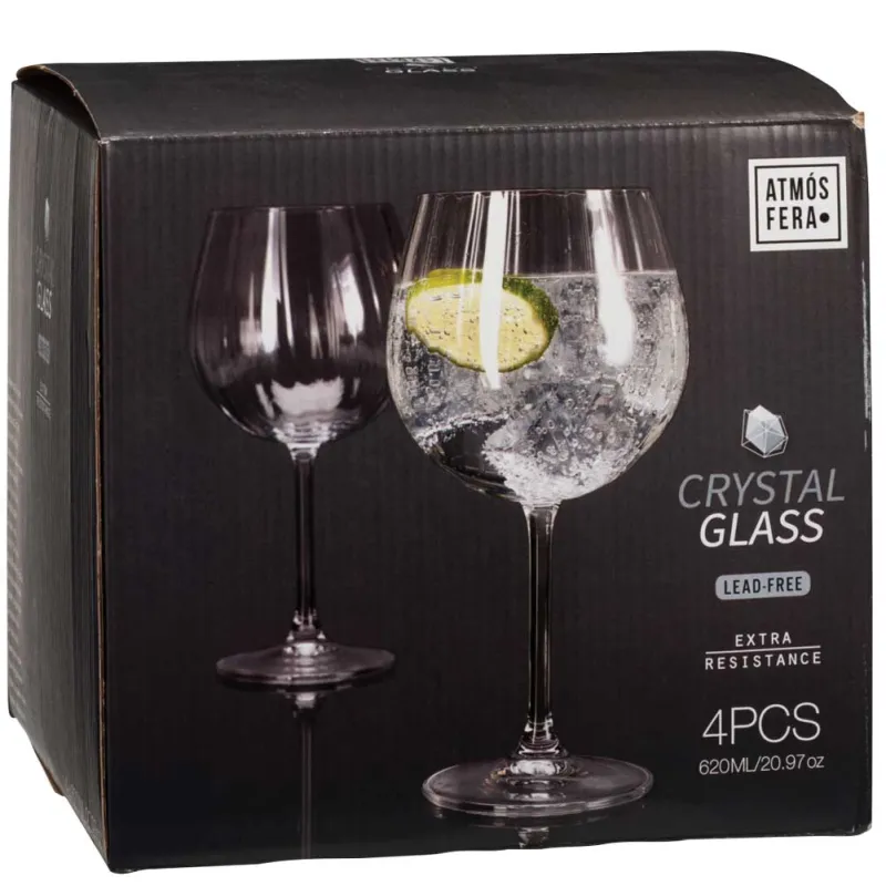 Set 4 verres gin tonic cristal 620ml - Élégance outdoor