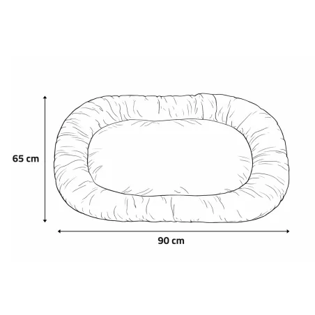 Coussin velvet taupe 90x65 cm antidérapant pour chien