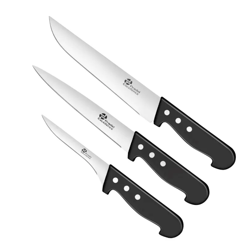 Lot de 3 couteaux de boucher professionnels