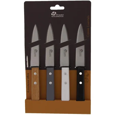 Lot de 4 couteaux office en acier inox - 19 cm