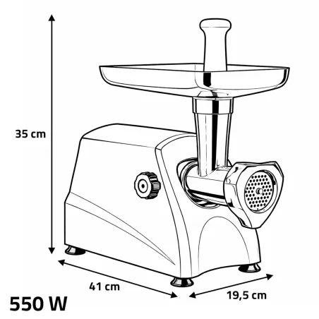 Hachoir pro 550W fonte alu - Grilles 3/5/8mm