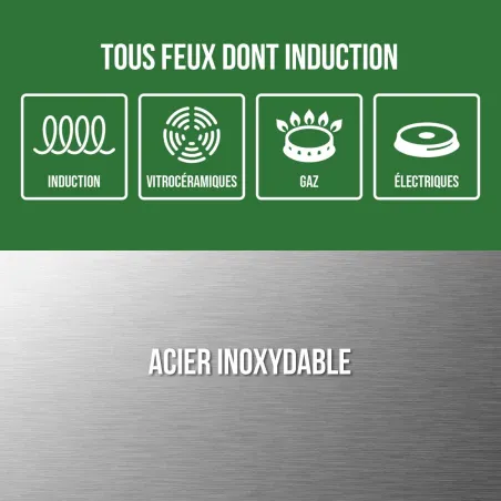 Kit cuisine 9 pièces inox - Induction & lave-vaisselle