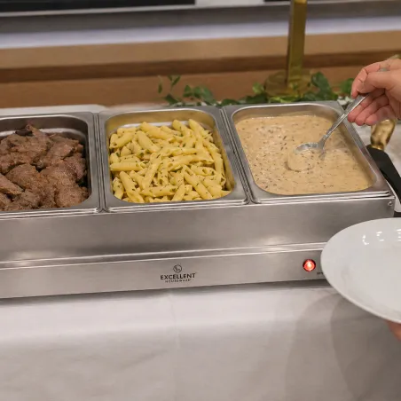 Chauffe-plat 3 bols 300W pour repas chaleureux