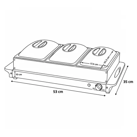 Chauffe-plat 3 bols 300W pour repas chaleureux