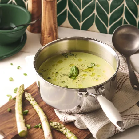 Casserole Tri-Ply 22cm - Acier inox 18/10 pour élevage et jardin