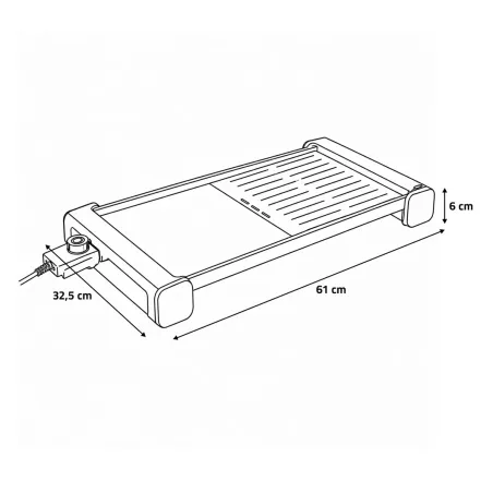Plancha Grill 1800W - Double cuisson 61x32,5cm