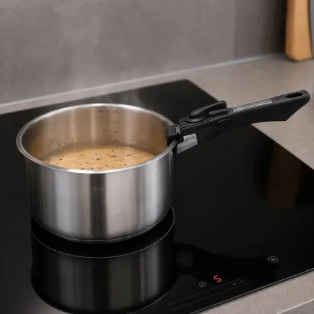 Lot 3 casseroles inox à manche amovible 16-20cm