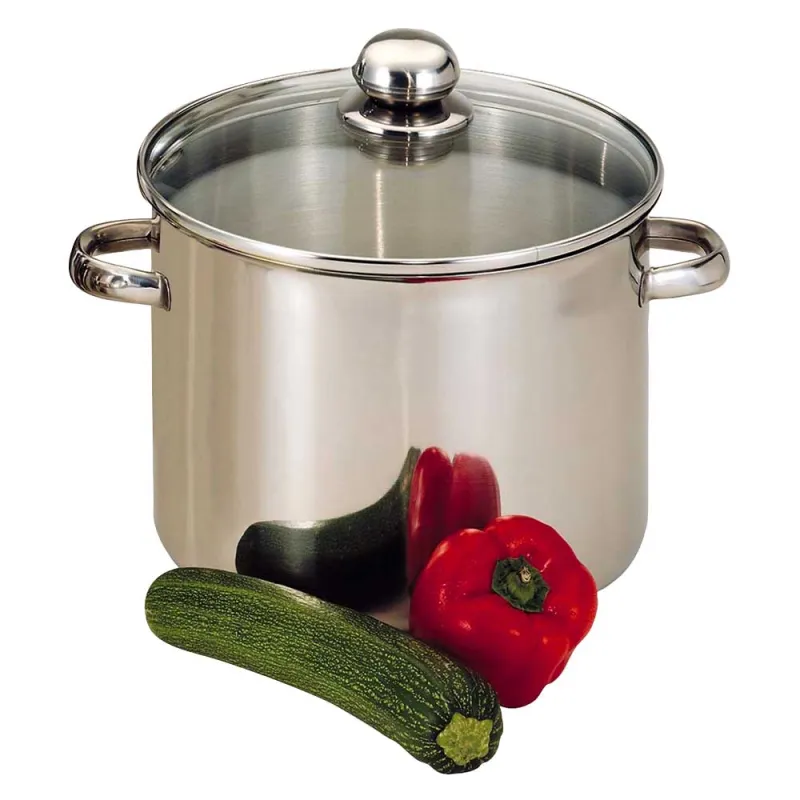 Marmite inox 19 L tous feux avec couvercle - 32 cm