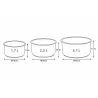 Lot 3 casseroles inox colorées 16-18-20cm pour extérieur