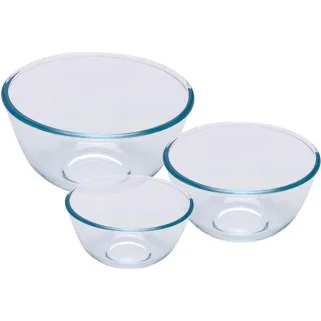 Lot de 3 bols Pyrex® 0,5L-1L-2L en verre borosilicaté