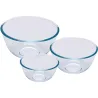 Lot de 3 bols Pyrex® 0,5L-1L-2L en verre borosilicaté