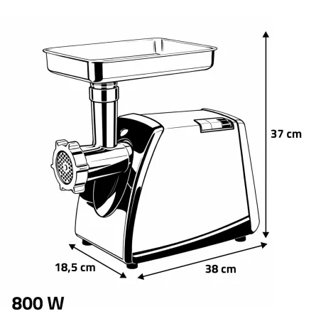 Hachoir électrique 800W - 60kg/h pour viandes et saucisses
