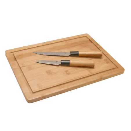 Kit découpe : planche + 2 couteaux inox 3Cr14 12,7 et 7,6 cm