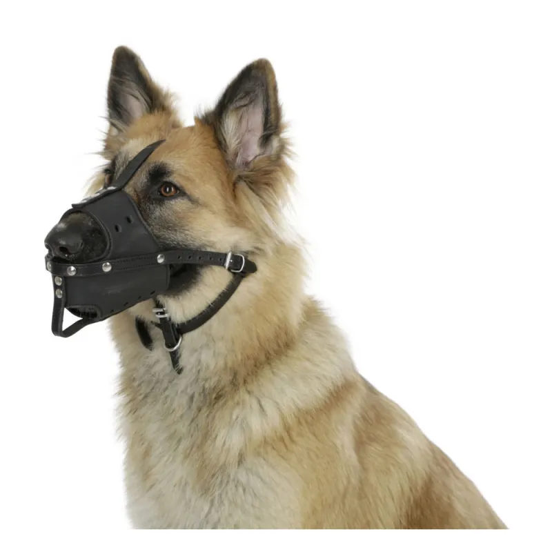Muselière en cuir souple pour chien - Confort optimal