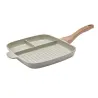 Poêle grill 2 compartiments céramique 31x24,5cm fonte alu
