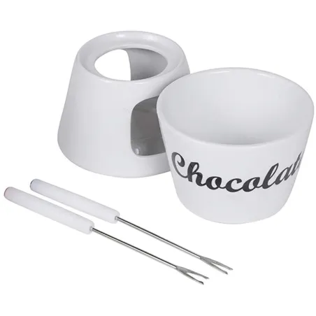 Fondue chocolat outdoor en porcelaine 12x12x15 cm