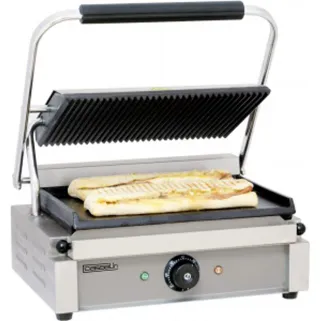 Grill panini rainuré-lisse 2200W - acier inox