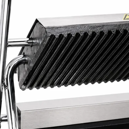 Grill panini rainuré-lisse 2200W - acier inox
