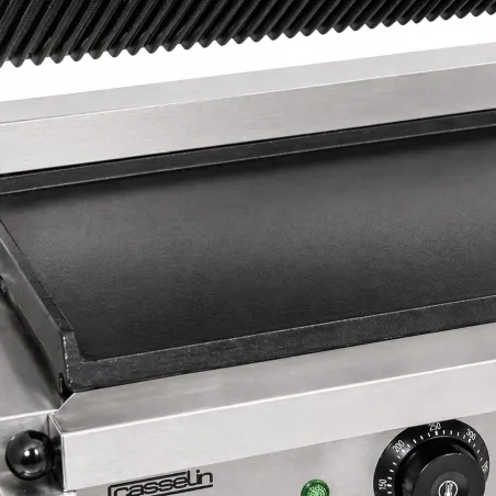 Grill panini rainuré-lisse 2200W - acier inox