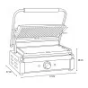 Grill panini rainuré-lisse 2200W - acier inox