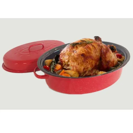 Rôtissoire rouge 4L vapeur auto 37x26,5x11,5 cm