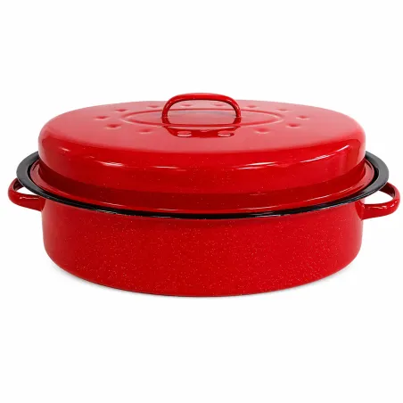 Rôtissoire rouge 4L vapeur auto 37x26,5x11,5 cm