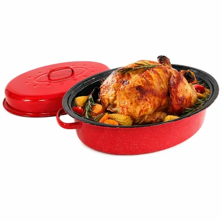 Rôtissoire rouge 4L vapeur auto 37x26,5x11,5 cm