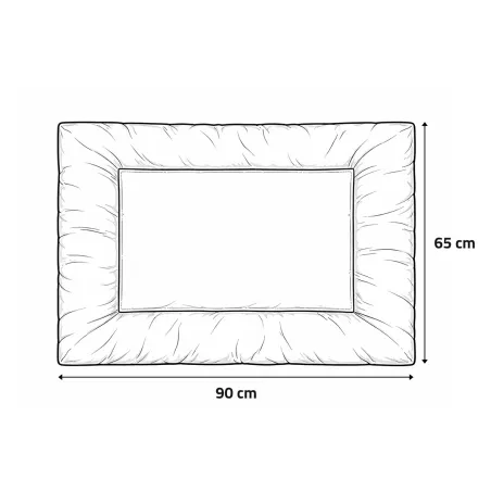 Matelas chien antidérapant gris 90x65 cm - 300D résistant