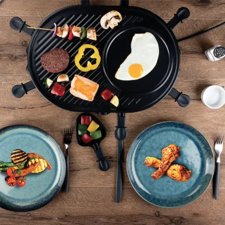 Appareil à raclette et grill 8 pers. 1200W - Alpina Gourmet