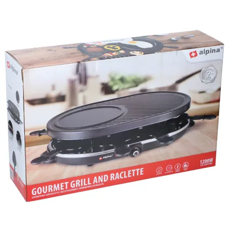 Appareil à raclette et grill 8 pers. 1200W - Alpina Gourmet