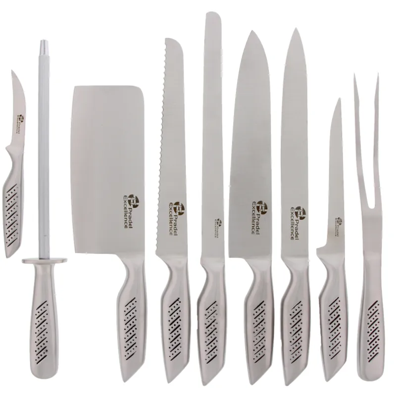 Kit coutellerie 9 pièces inox - Lame 26cm + sac nylon