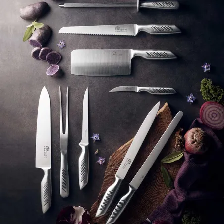 Kit coutellerie 9 pièces inox - Lame 26cm + sac nylon