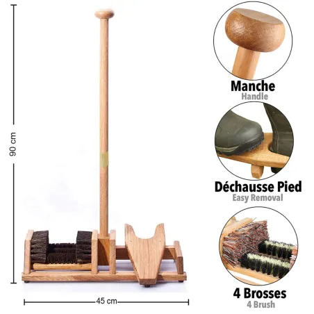 Tire-bottes 90 cm avec brosses polypropylène résistantes