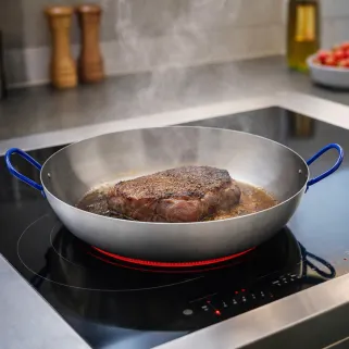 Poêle Lyonnaise acier poli 40cm - Cuisine authentique