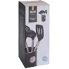 Kit 6 ustensiles cuisine inox + pot de rangement