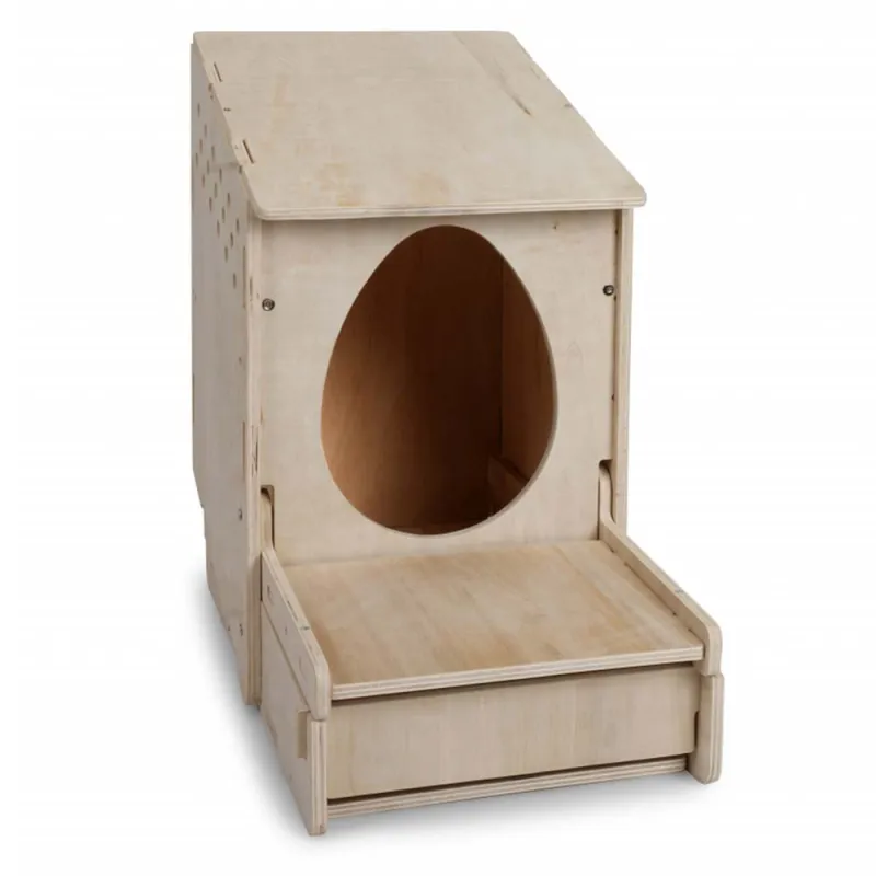 Pondoir en bois pour poules avec réceptacle à œufs